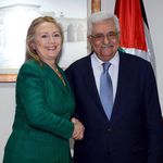 Clinton with Palestinian President Mahmoud Abbas